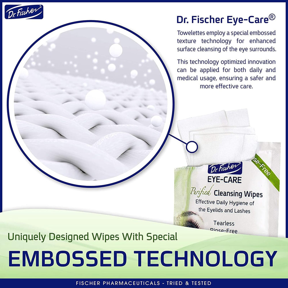 Dr. Fischer Eyelid Wipes uso diario: cuidado suave sin irritación.