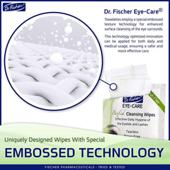 Dr. Fischer Eyelid Wipes uso diario: cuidado suave sin irritación.