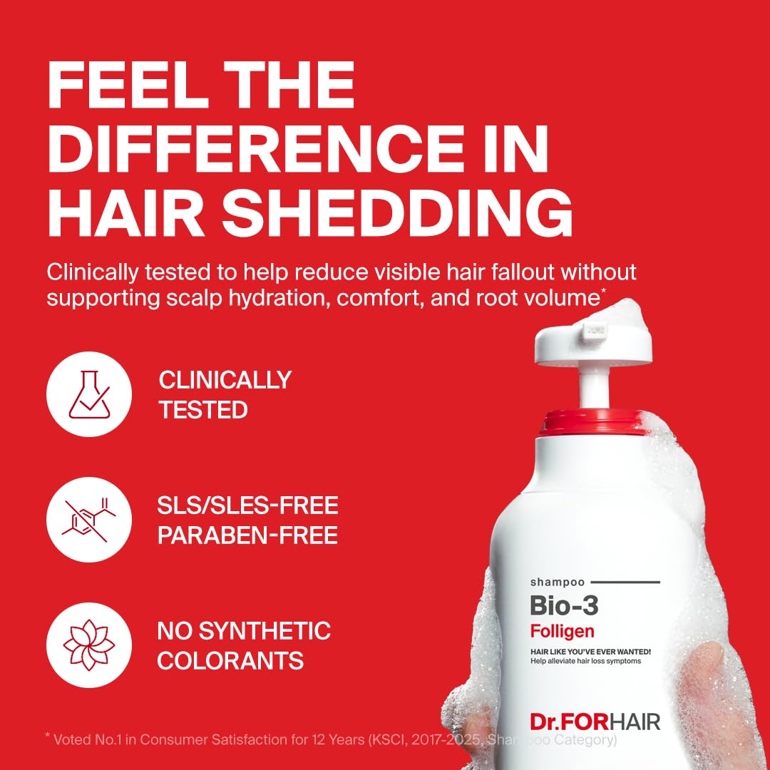 DR.FORHAIR Folligen Bio-3 Champú, ingredientes clave fortalecen el cuero cabelludo y la salud capilar.
