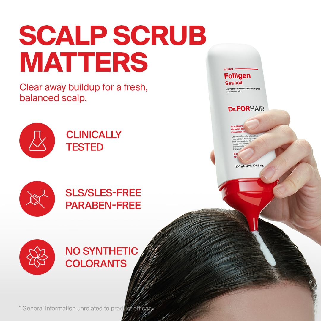 Dr.FORHAIR Folligen limpieza profunda del cuero cabelludo para mayor frescura.