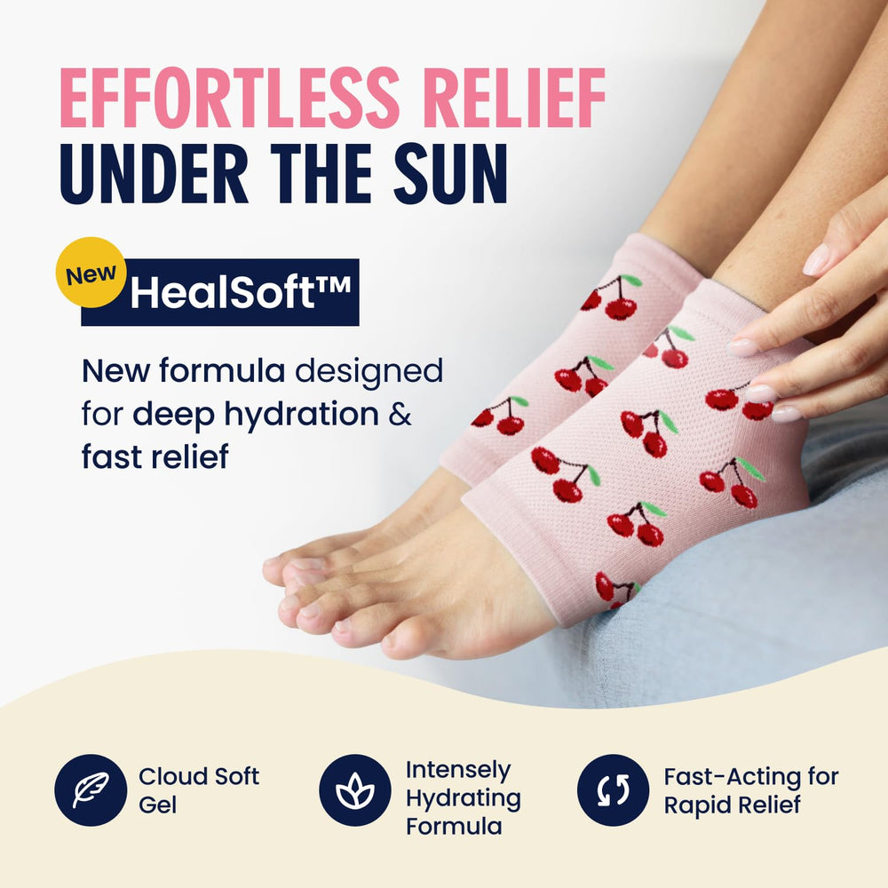 Chaussettes talons with gel intérieur retiennent l'humidité et adoucissent les zones sèches