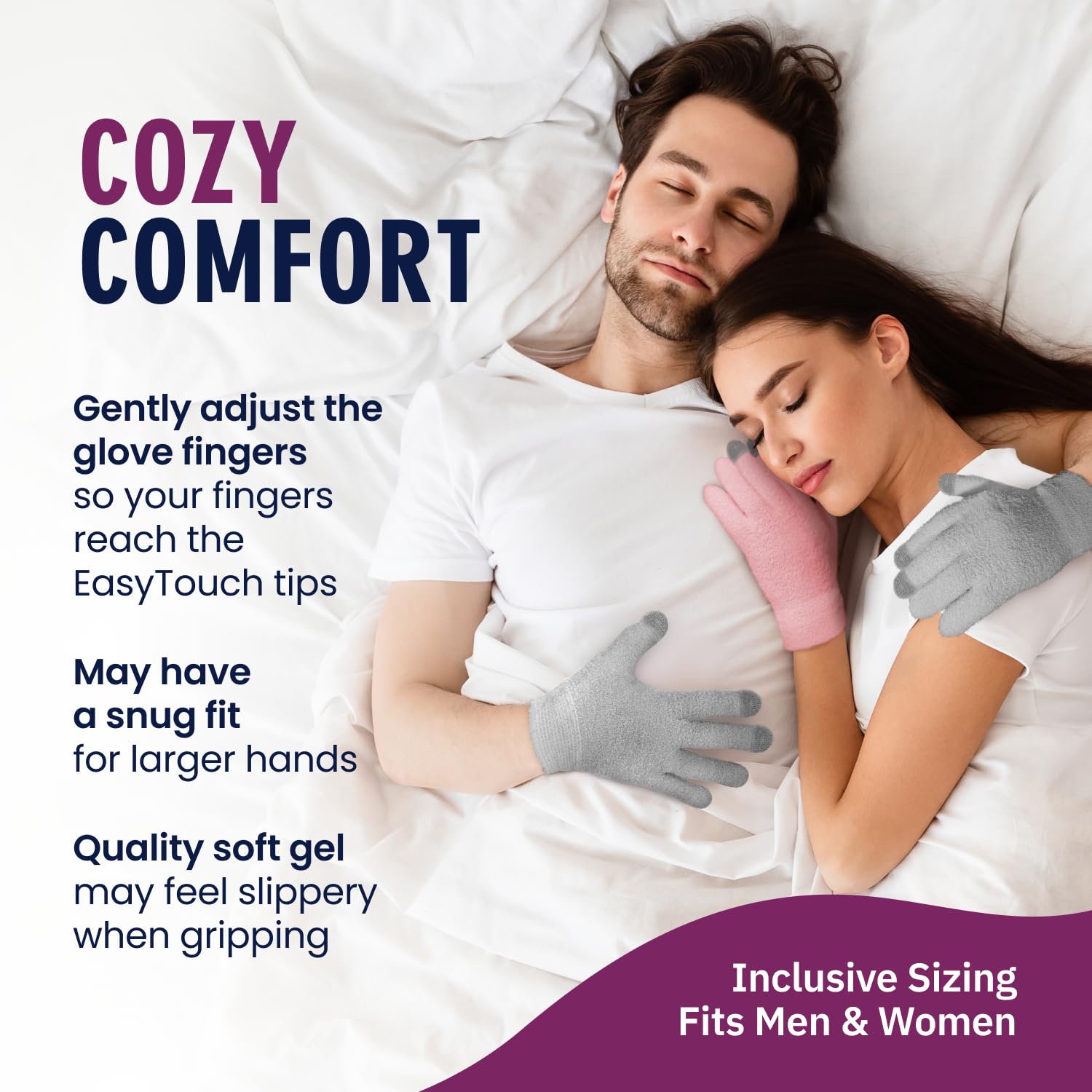 Guantes gel con manzanilla para relajación suave en casa.