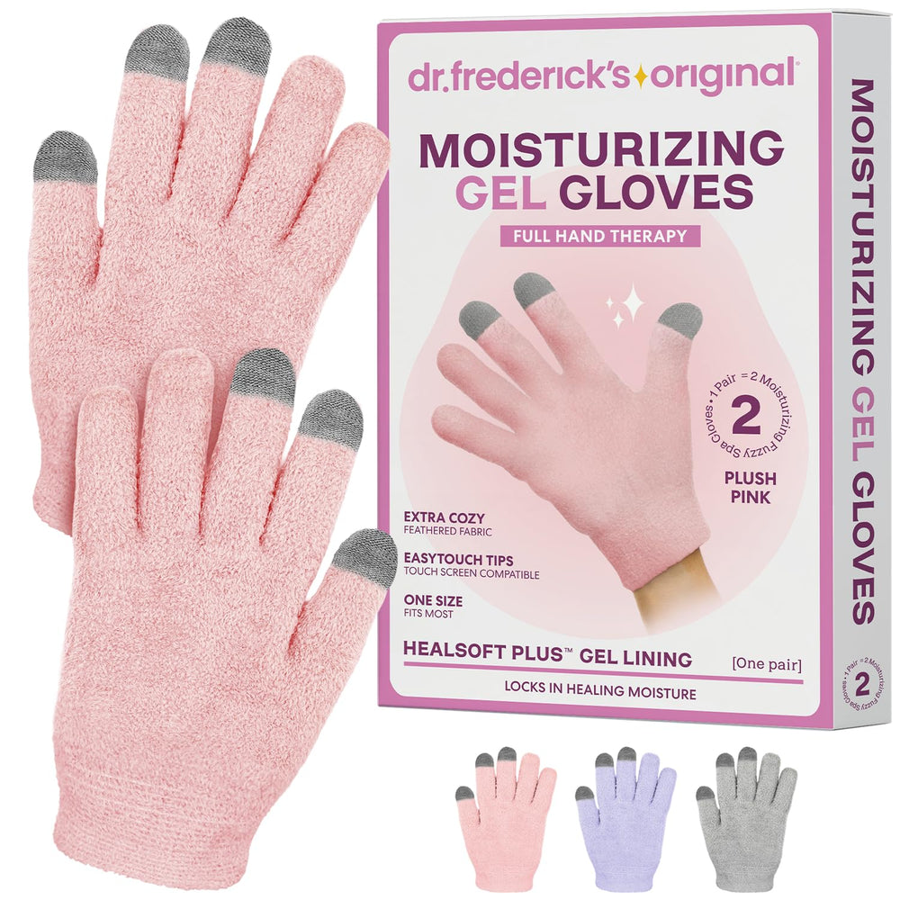 Guantes gel Dr. Frederick's Original con HealSoft interior para hidratación profunda.