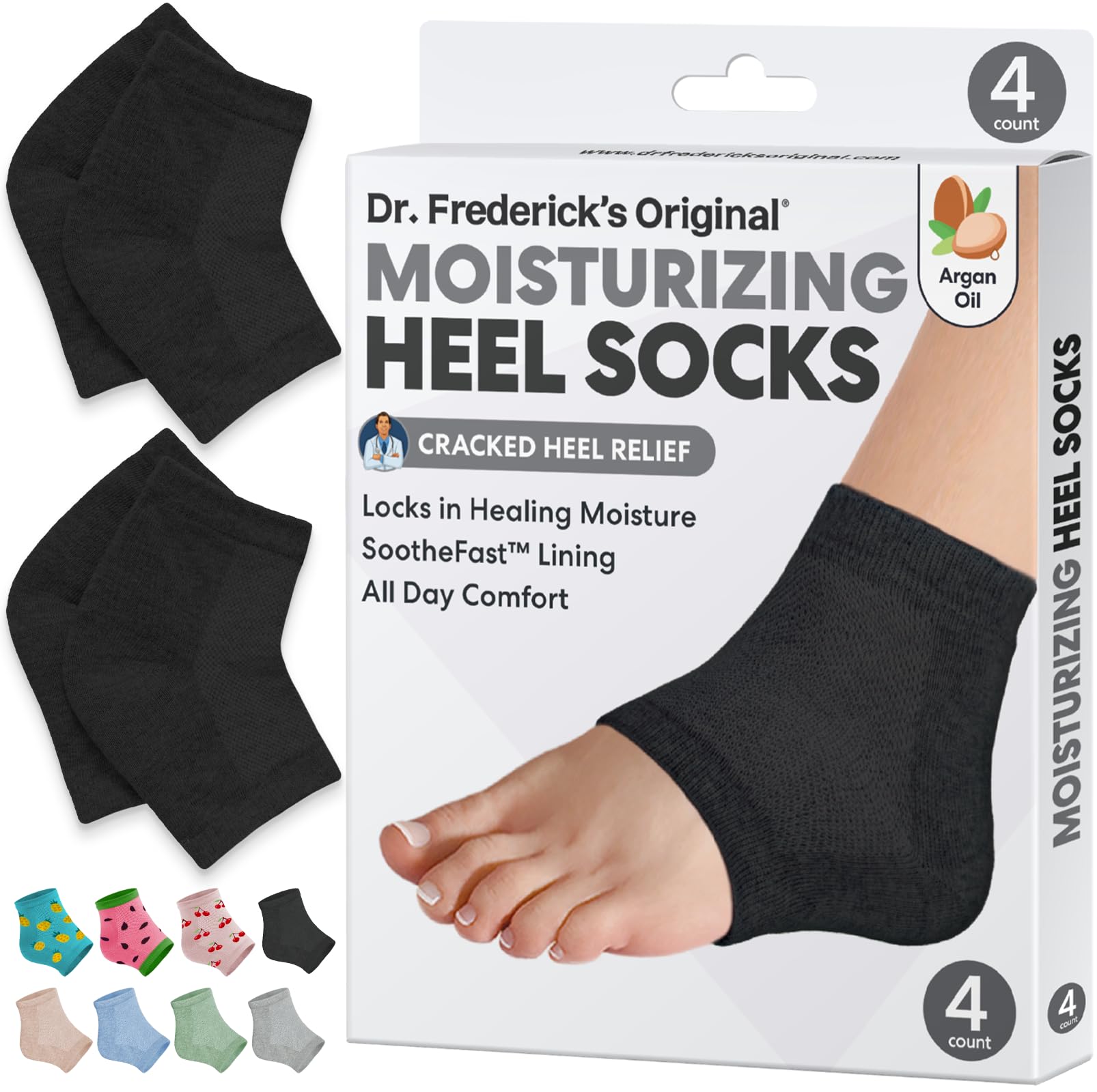 Talones secos con Dr. Frederick's Original para suavizar la piel