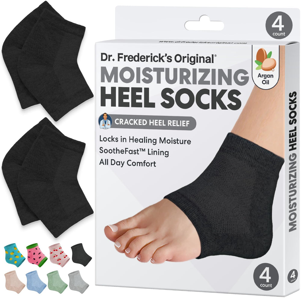 Talones secos con Dr. Frederick's Original para suavizar la piel