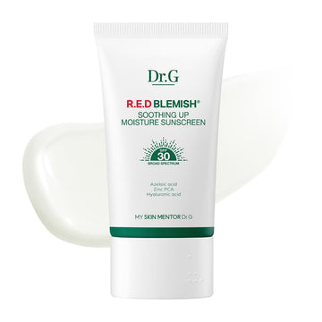 Dr. G R.E.D. empaque de botella, protector solar hidratante para piel sensible.