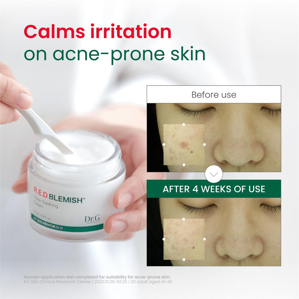 Aplicación con las manos de Dr. G Red Blemish Clear facilita hidratación diaria.