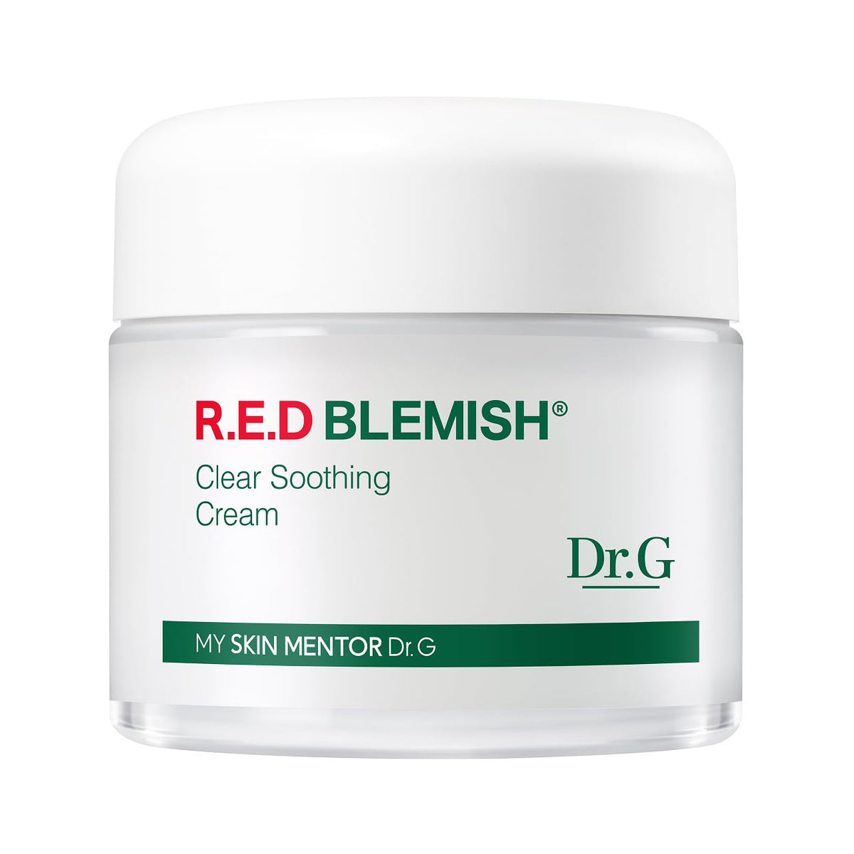 Dr. G Red Blemish Clear crema en botella para alivio del enrojecimiento.