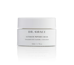 Dr. Grace Crema de Péptidos, bote elegante, hidratación duradera para la piel.
