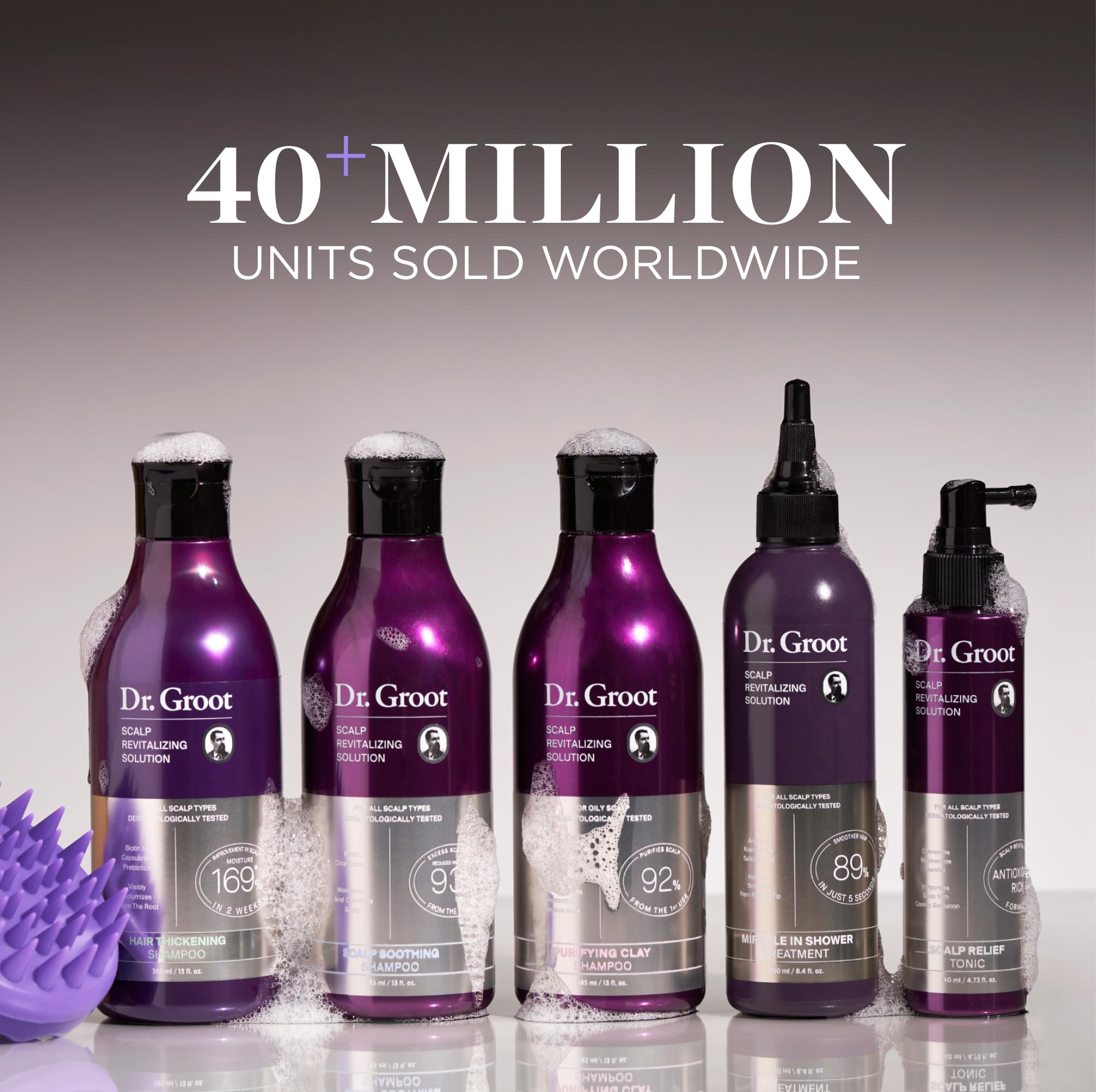 Dr. Groot Shampoing – texture pure agit sur les racines et longueurs