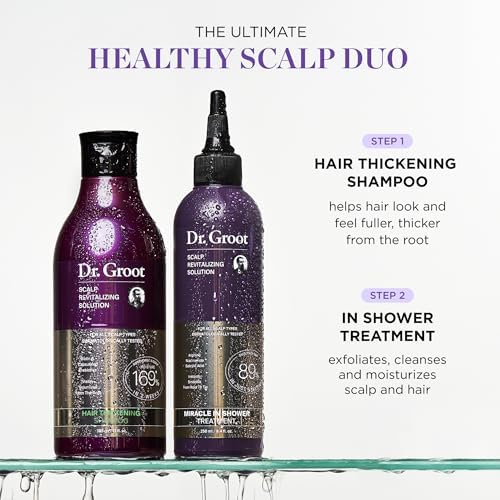 Application et massage des racines avec Dr. Groot Shampoing pour plus de volume.