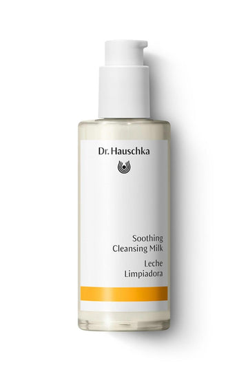 Dr. Hauschka Soothing Cleansing Milk, empaque y botella, limpieza suave para uso diario.