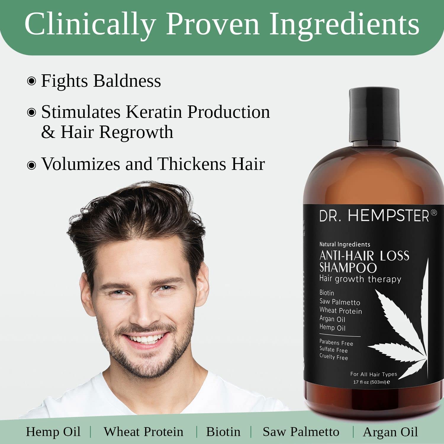 DR. HEMPSTER aceite de argán aporta antioxidantes y brillo.