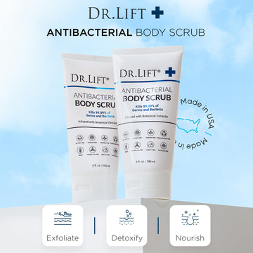 DR. LIFT exfoliante corporal, empaque atractivo que facilita el uso diario.