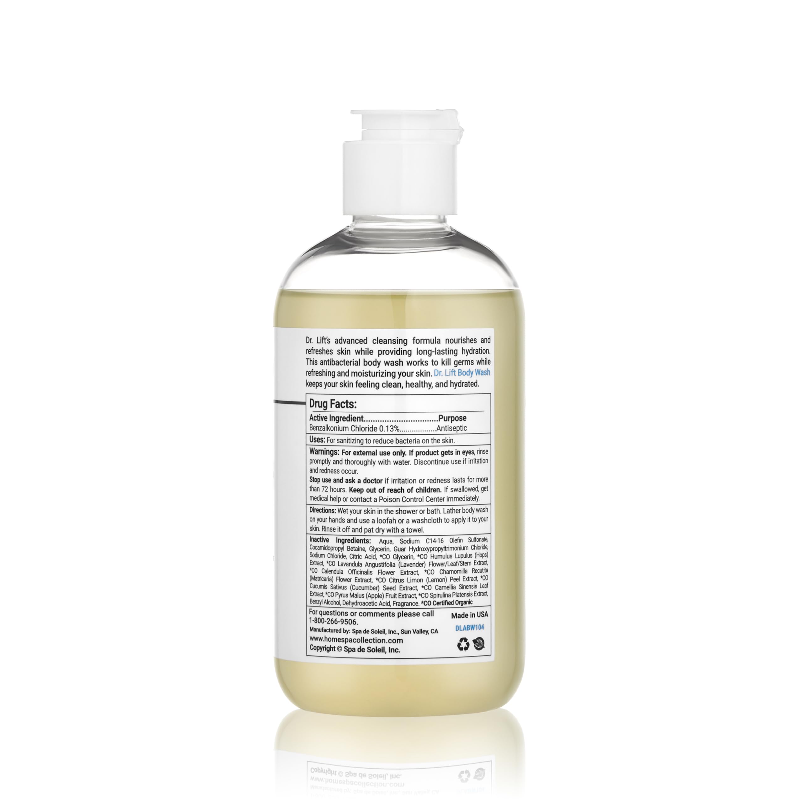 DR. LIFT gel de ducha antibacteriano apto tras procedimientos, higiene segura