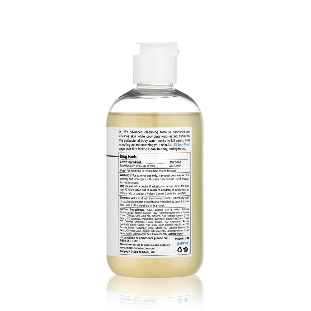 DR. LIFT gel de ducha antibacteriano apto tras procedimientos, higiene segura