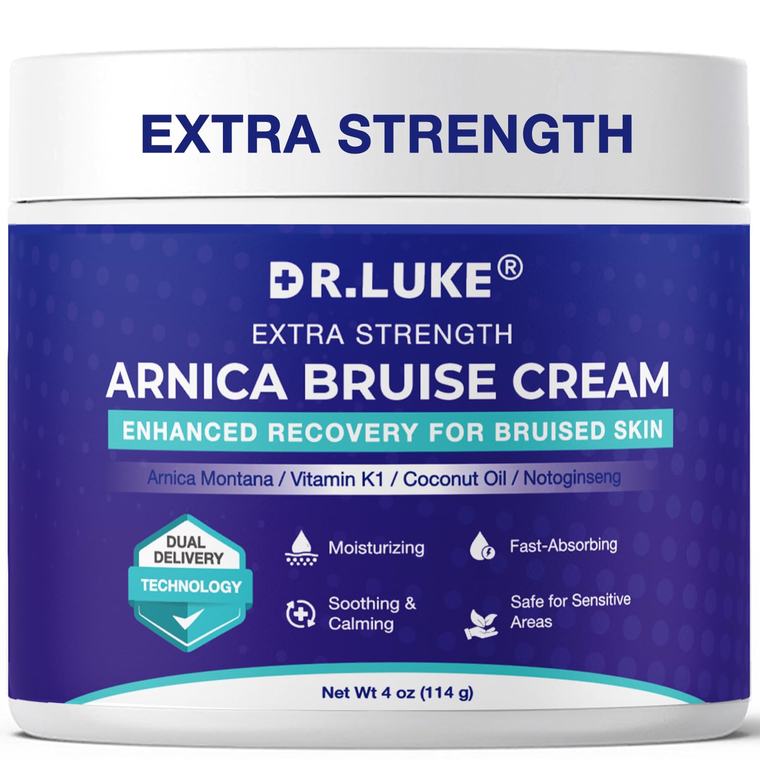 Dr. Luke Crema Arnica para hematomas, bote visible, alivia temporalmente la hinchazón