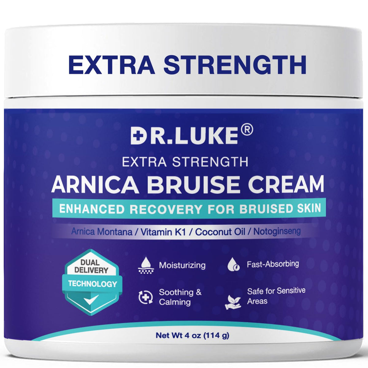 Dr. Luke Crema Arnica para hematomas, bote visible, alivia temporalmente la hinchazón