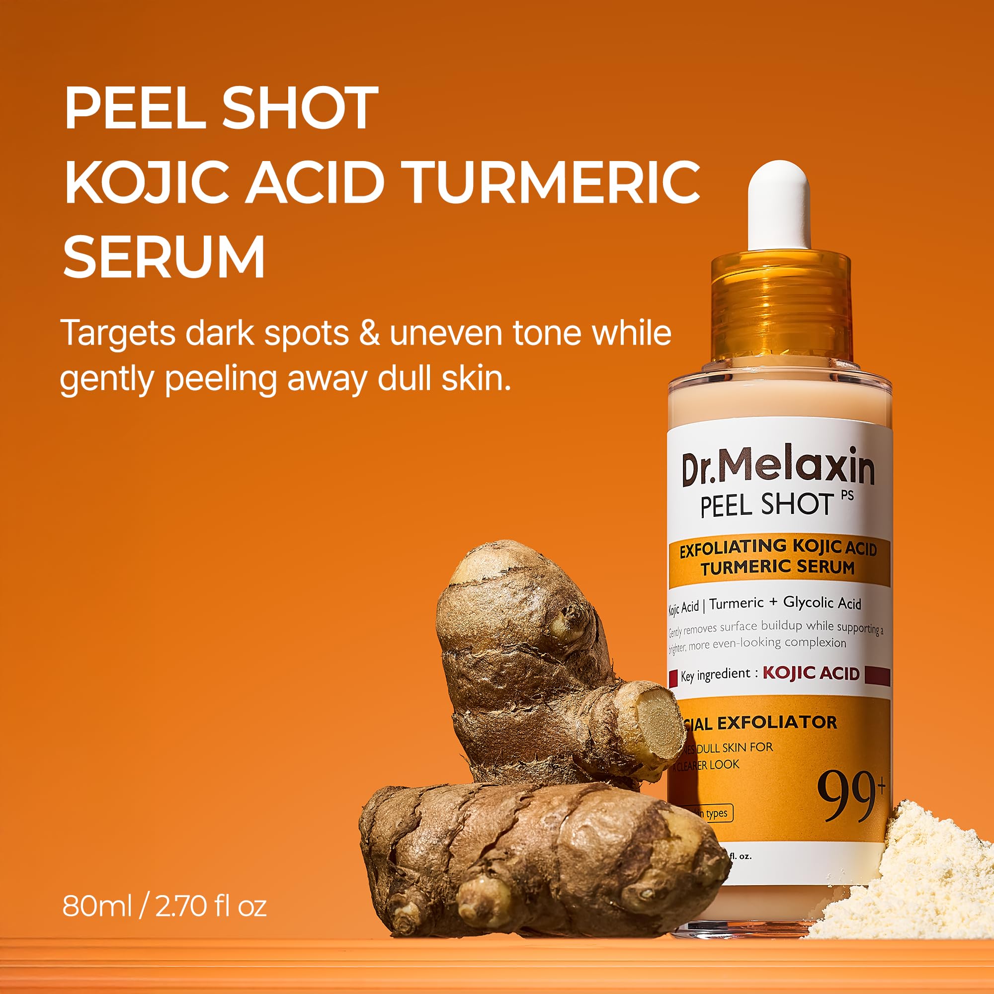 Dr.Melaxin Peel Shot, textura cremosa, facilita la aplicación y exfolia suavemente la piel.