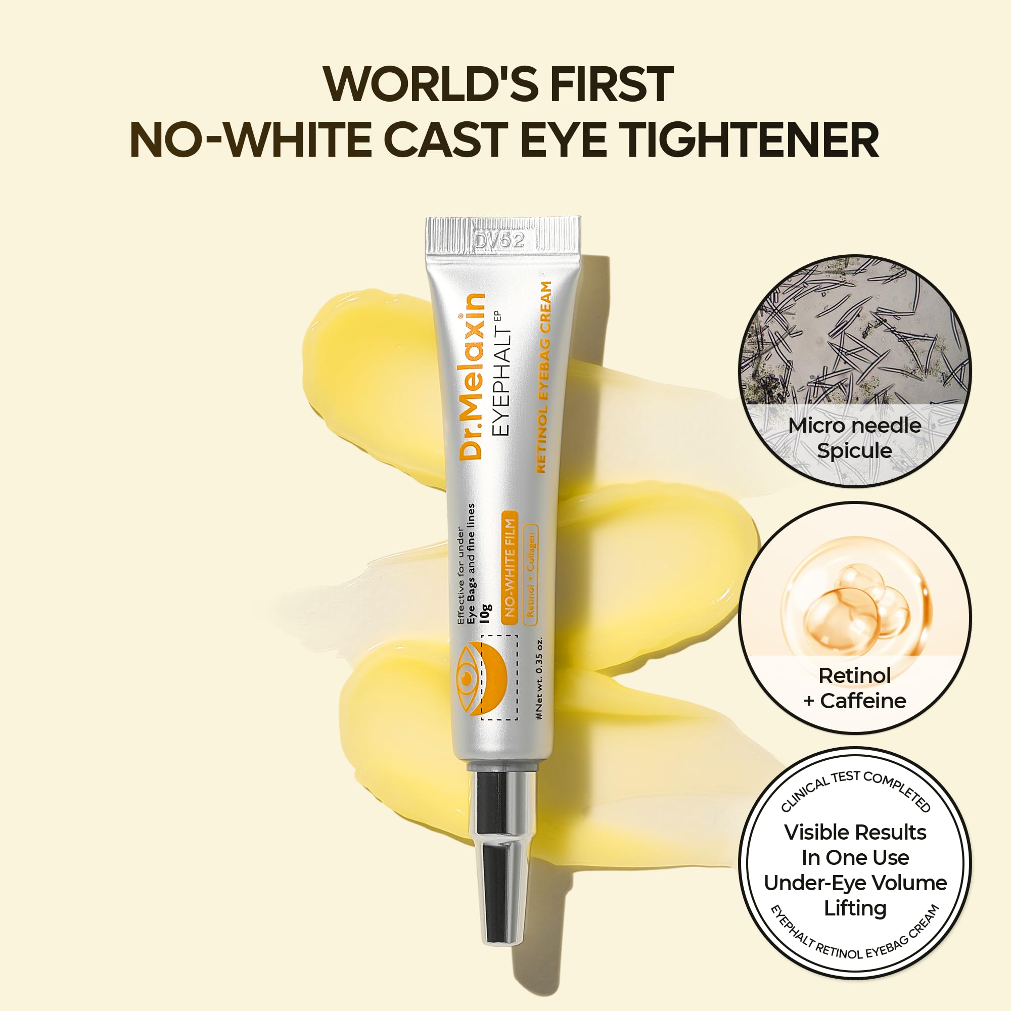 Dr. Melaxin Contorno Ojos Textura Cremosa: sensación suave y rápida absorción.