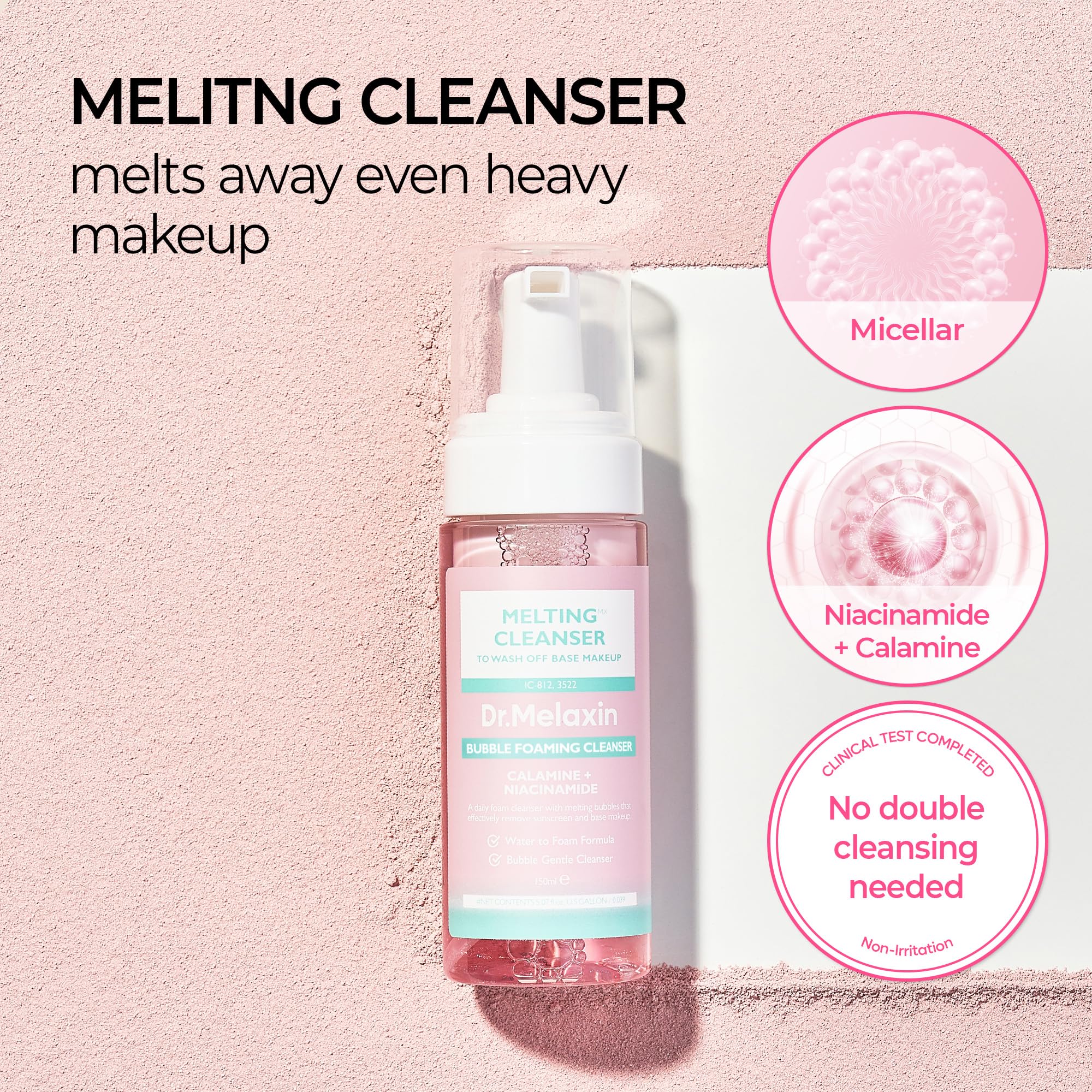 Dr.Melaxin Melting Cleanser, bulle-moussante, texture agréable qui se transforme au massage.
