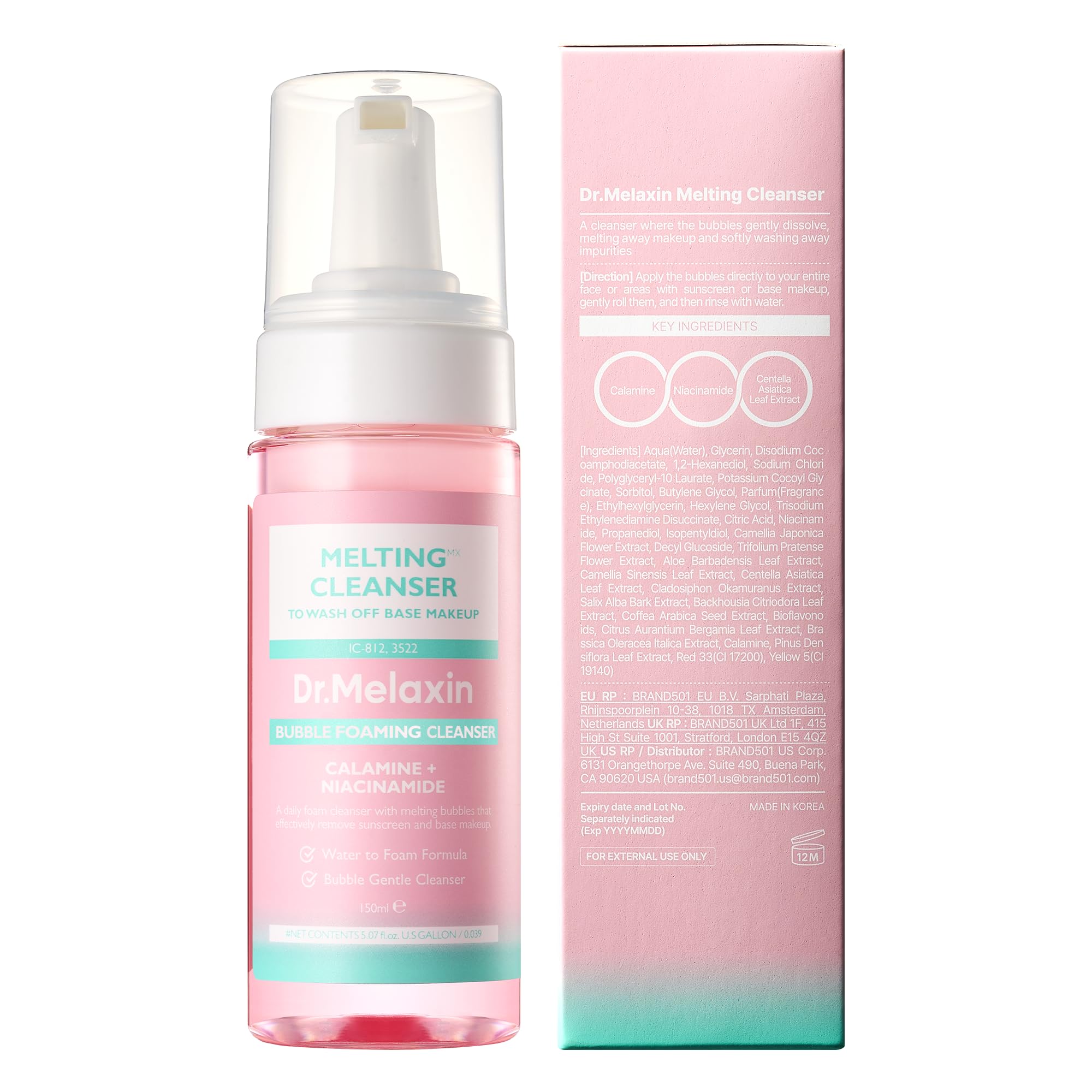 Dr.Melaxin Melting Cleanser, packaging 150 ml pratique à la maison et en déplacement.