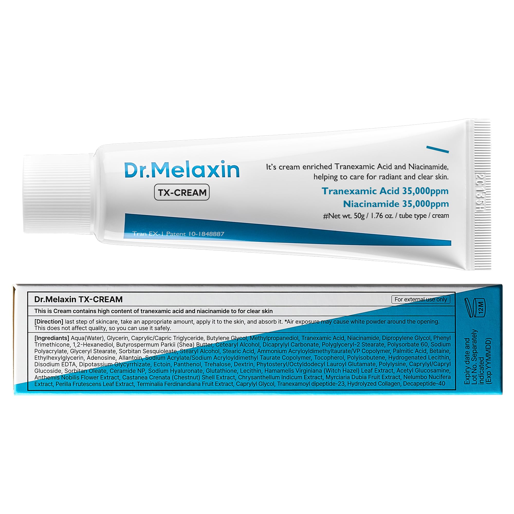 Dr.Melaxin TX crema uso diario para piel radiante.