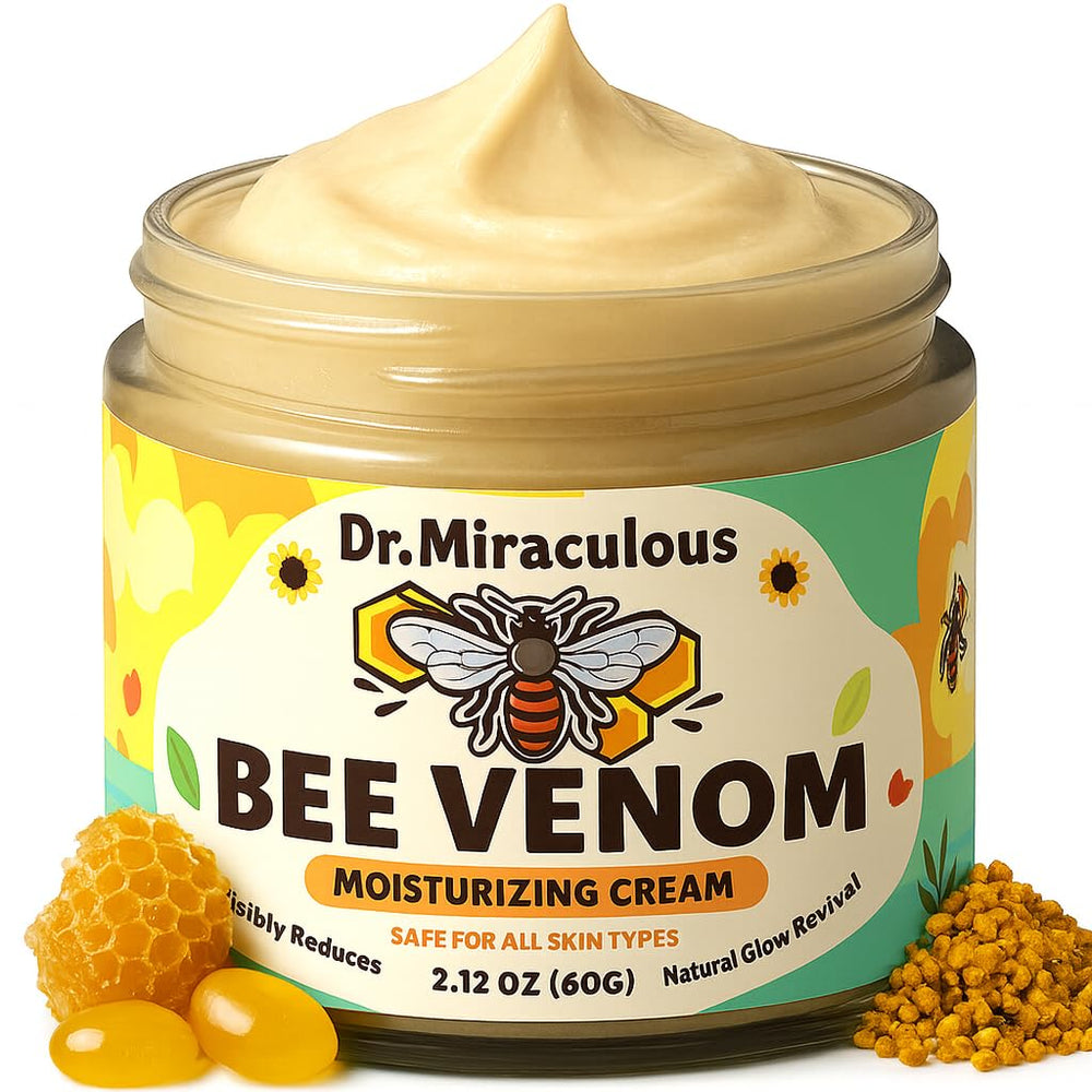Dr. Miraculous crema veneno de abeja, textura sedosa para hidratación diaria.