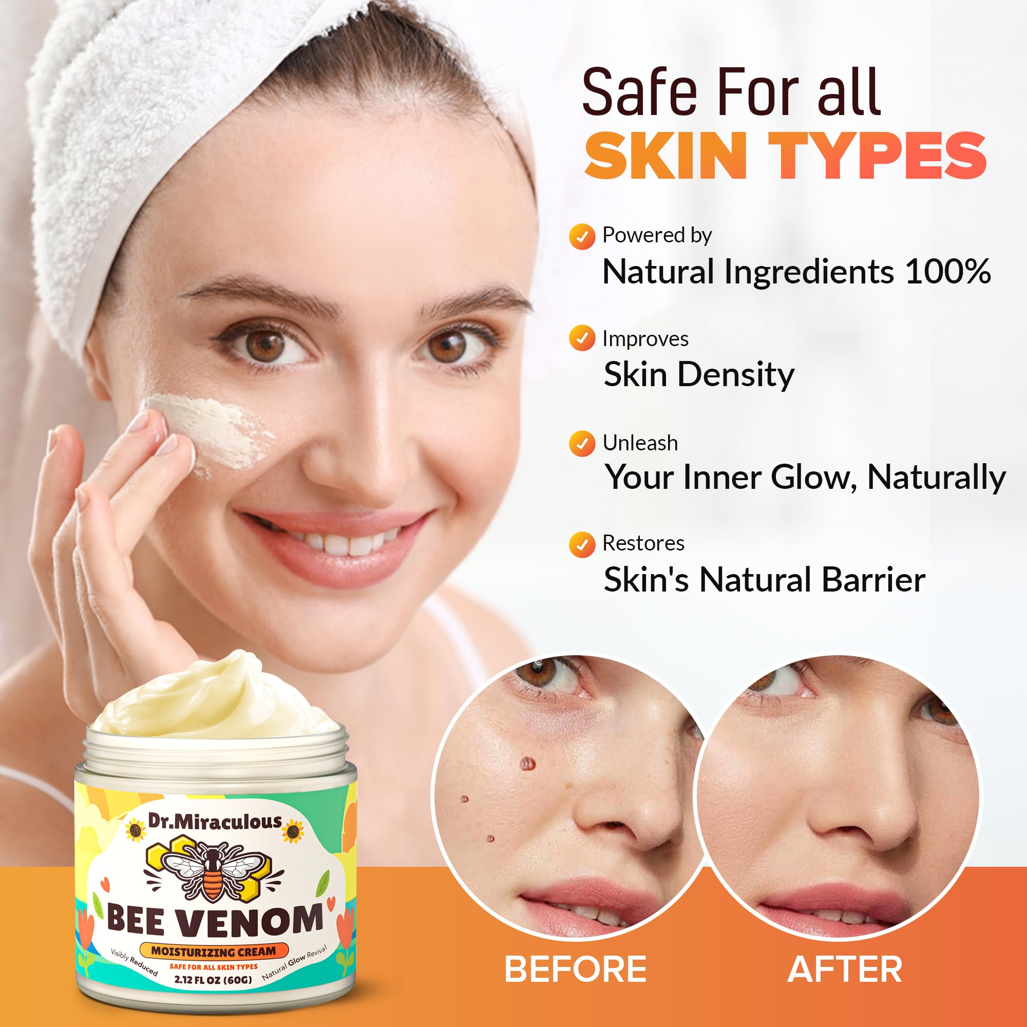 Dr. Miraculous envase de crema antiarrugas en primer plano.