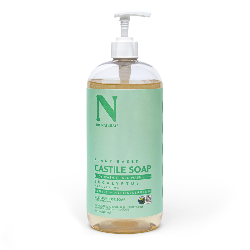 Dr Natural Jabón Castilla líquido para cuerpo, limpieza suave y humectante.