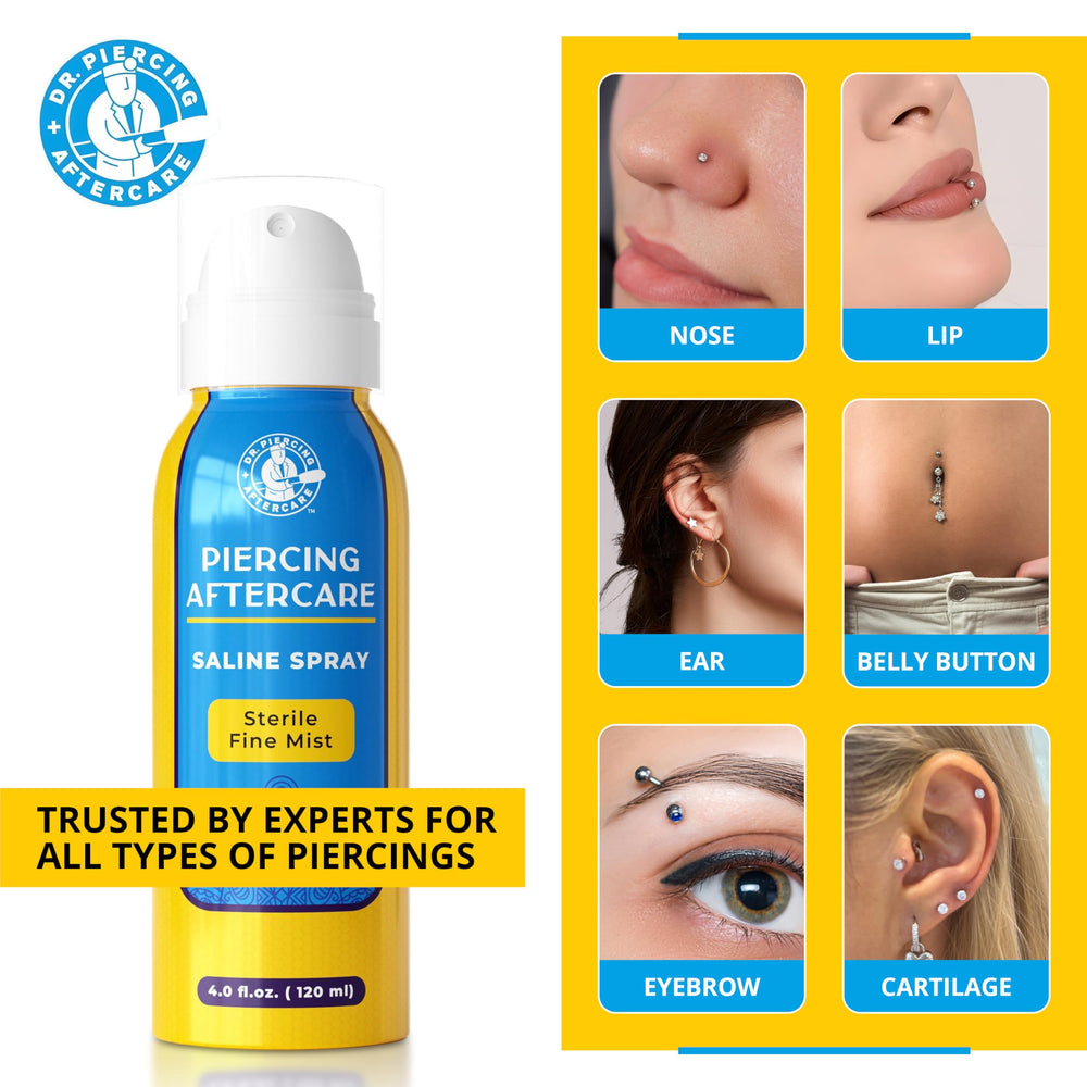 Resultado estéril consistente en cada pulverización de Dr. Piercing Aftercare.