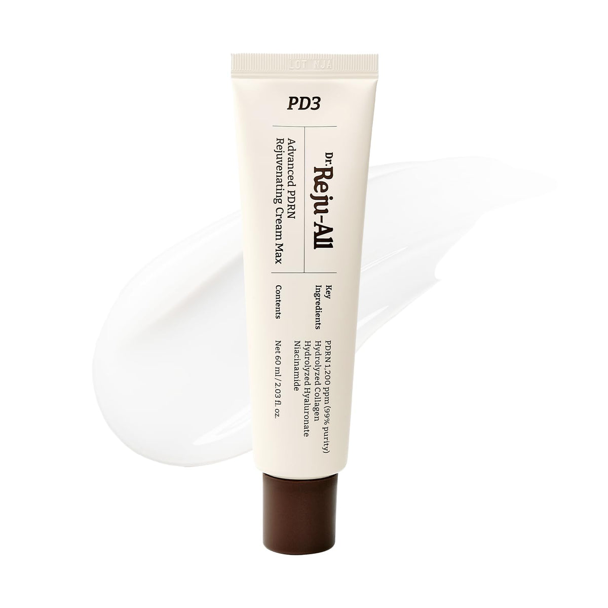 Dr. Reju-All crème PDRN Advanced Max sur flacon, hydratation douce.