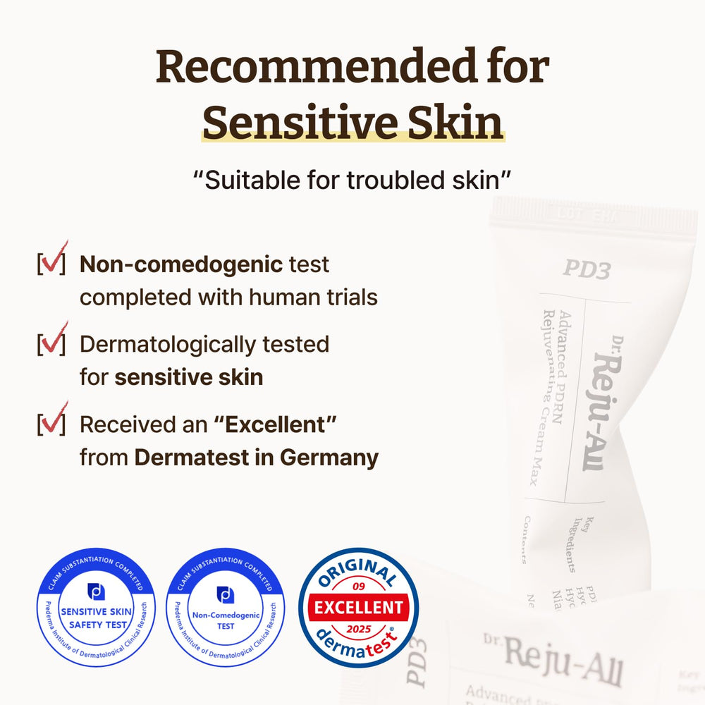 Peau lumineuse et lisse après l’utilisation de Dr. Reju-All.