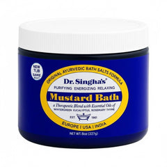 Dr. Singha's sal de baño mostaza en frasco, relajación para casa.