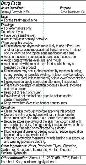 Dr Song benzoyl peroxide acne gel packaging label shown for easy product recognition.