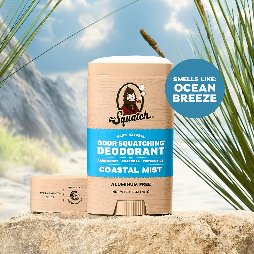 Aplicación suave en axilas con Dr. Squatch para sensación fresca todo el día