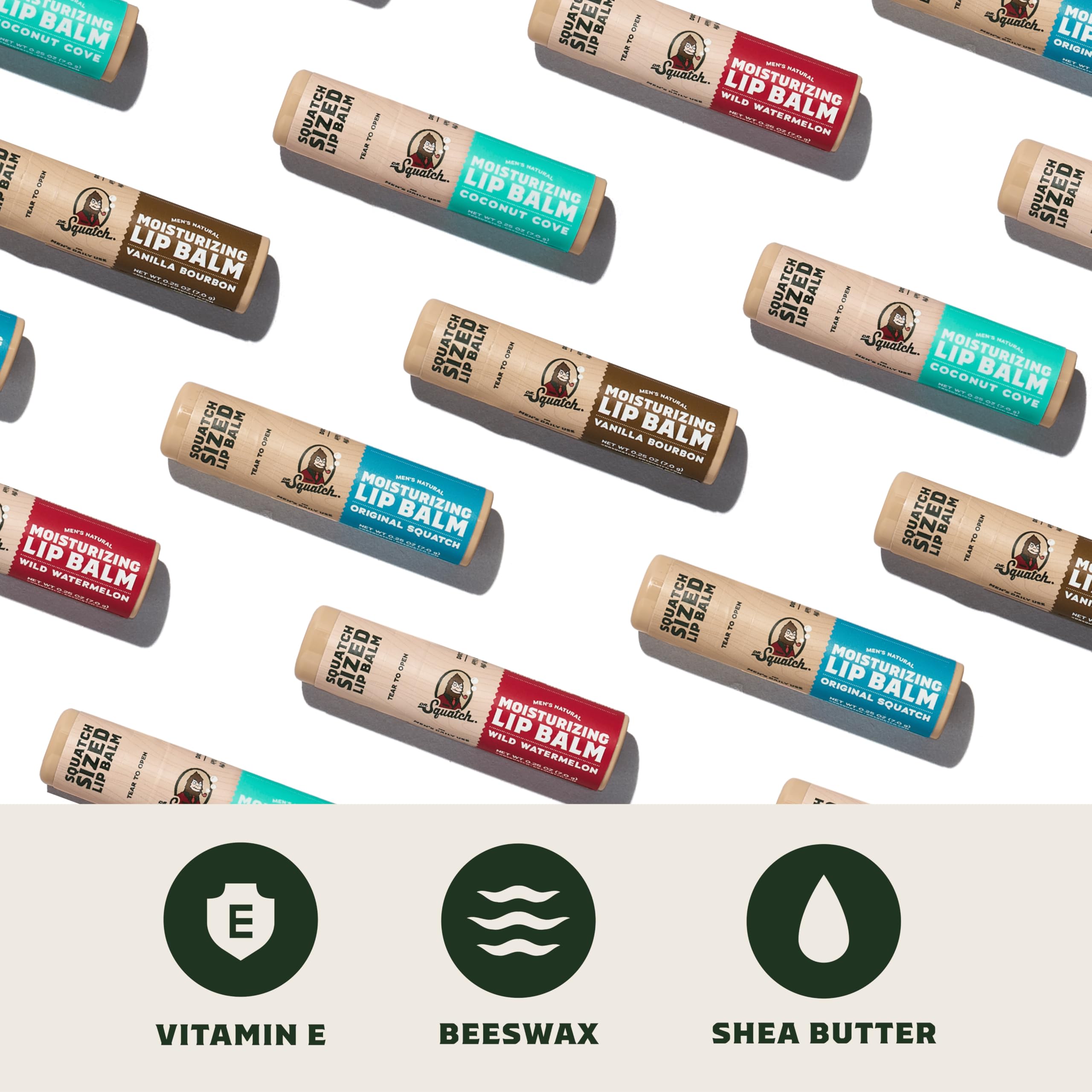 Dr. Squatch balsamo labial menta original para una sensación fresca y cómoda