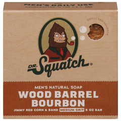 Dr. Squatch barra jabón natural con aroma bourbon de barril de madera para una ducha revitalizante