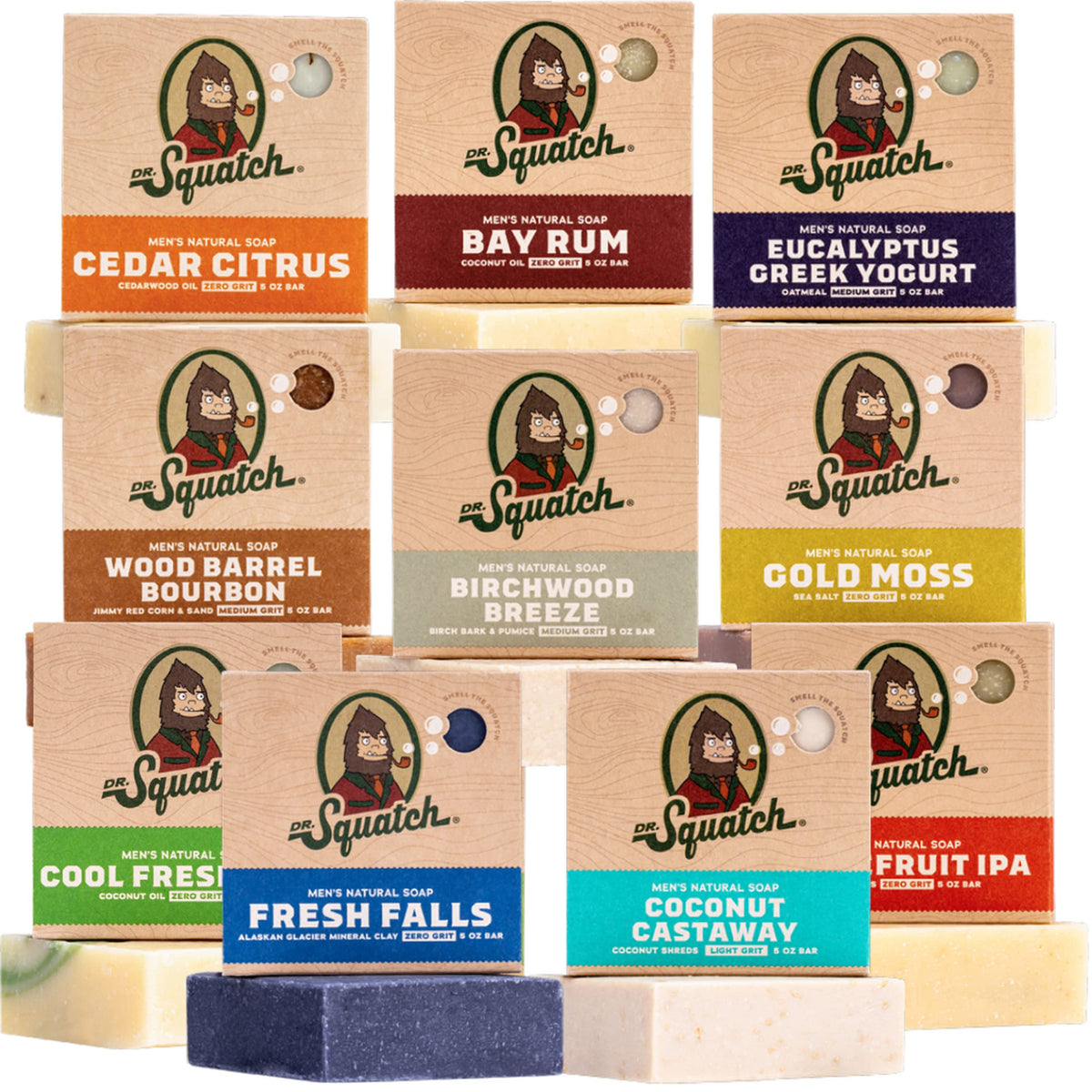 Dr. Squatch Birchwood Breeze, barra natural para ducha; aroma vigorizante para despertar los sentidos.