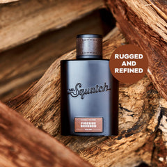 Dr. Squatch Colonia Fireside Bourbon, notas de cedro que evocan calidez.