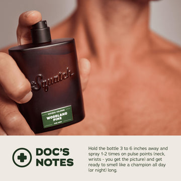 Notas amaderadas de Dr. Squatch Woodland Pine, ideal para eventos.