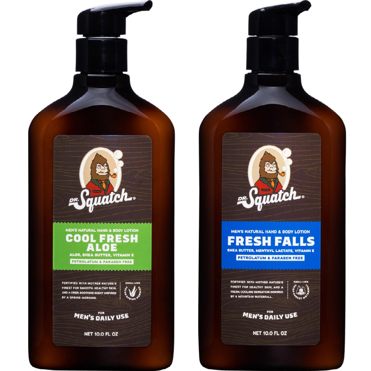 Dr. Squatch crema-manos-y-cuerpo en acción, hidratación duradera para piel masculina.