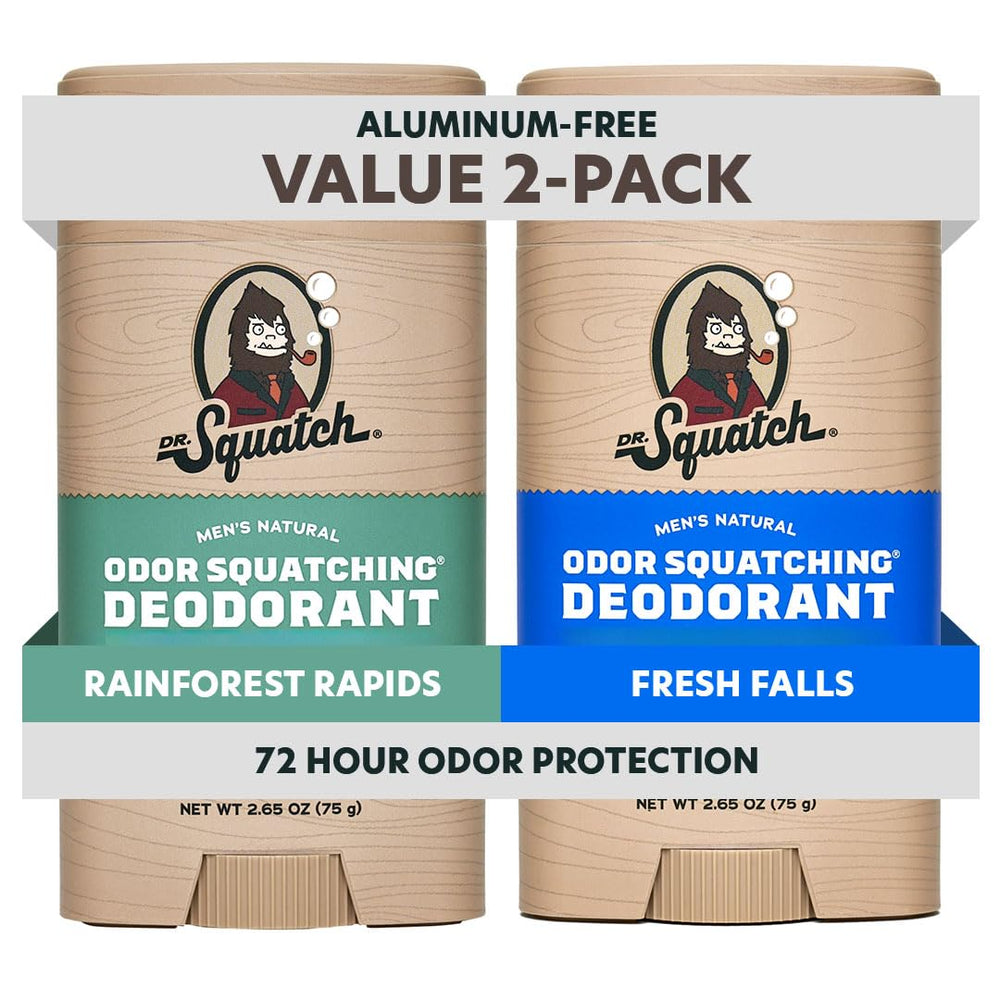 Dr. Squatch desodorante natural 2-pack, protección duradera contra olores.
