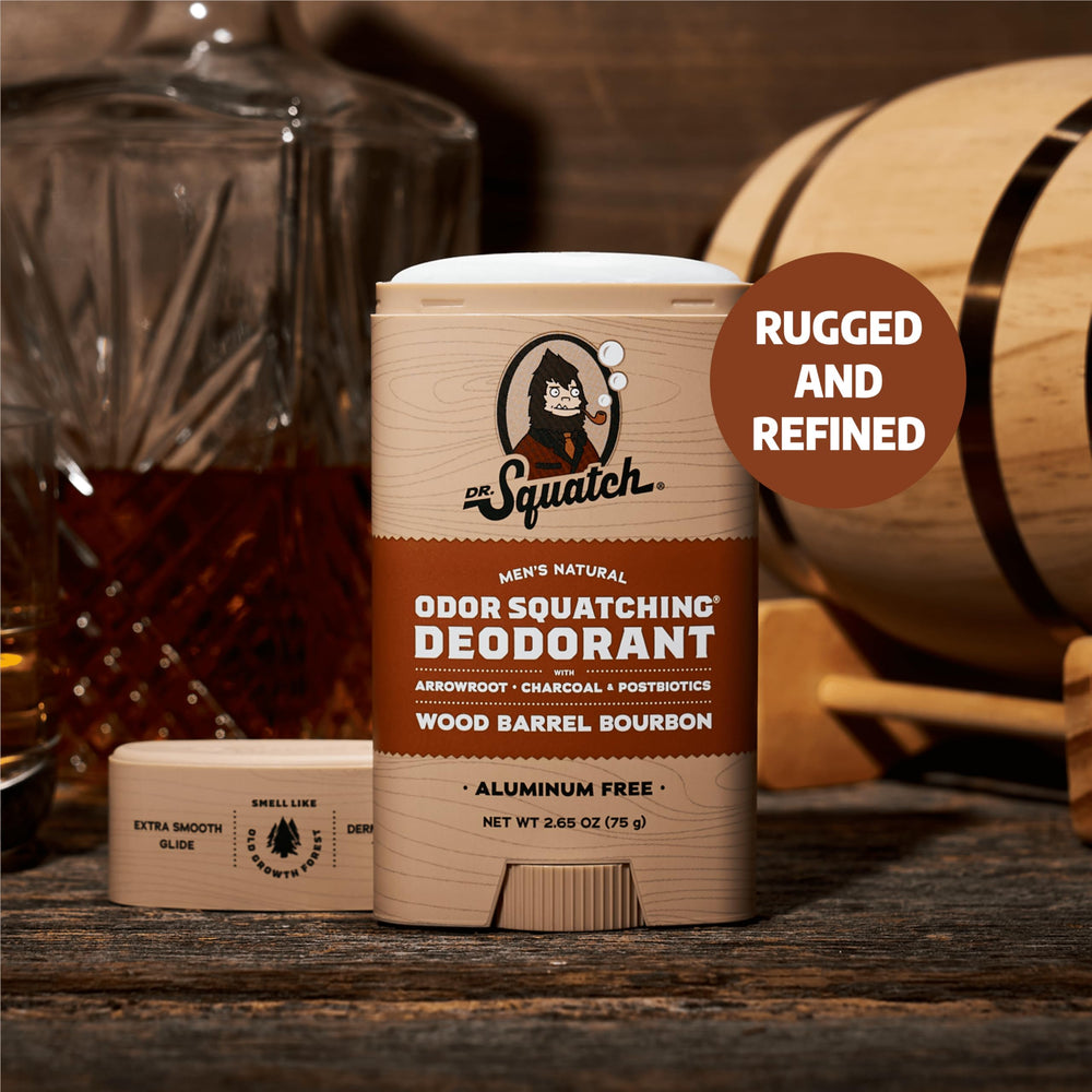 Aplicación suave de Dr. Squatch, desodorante natural para hombre, crema ligera para uso diario.