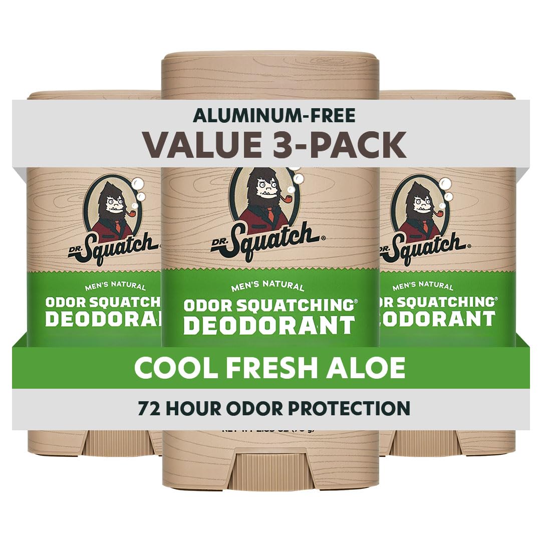 Desodorante Dr. Squatch en barra Cool Fresh Aloe para protección diaria sin aluminio.
