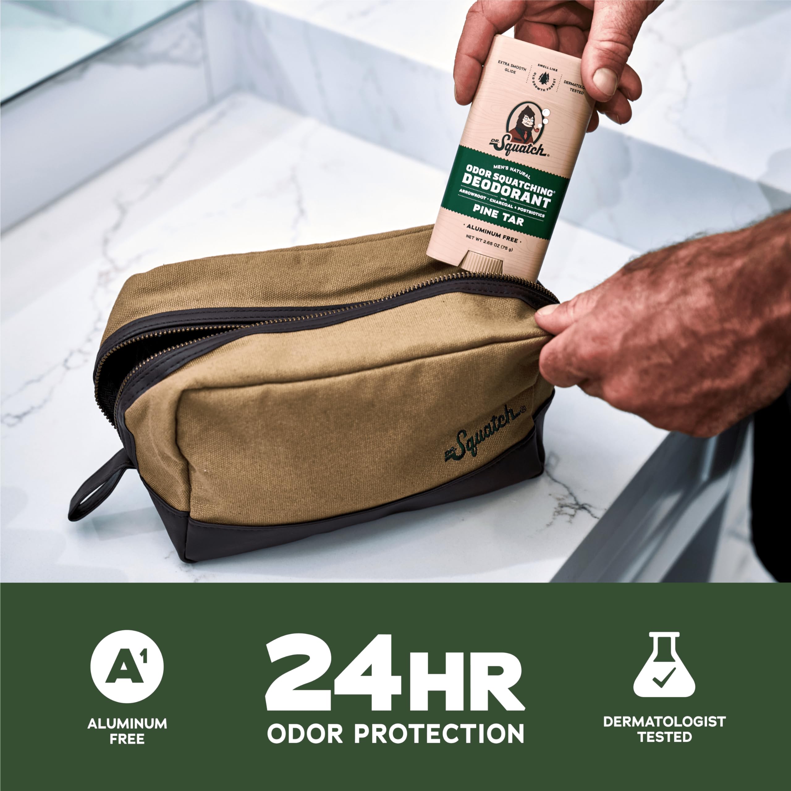 Dr. Squatch desodorante natural para hombre, carbón activo neutraliza olores