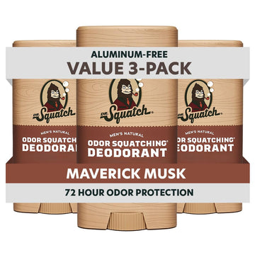 Dr. Squatch Maverick Musk en barra, pack de tres, protección natural todo el día.