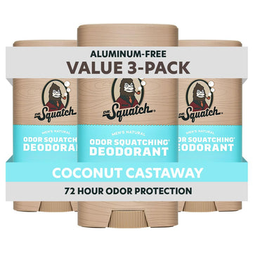 Dr. Squatch desodorante natural para hombres, pack 3, aroma refrescante para todo el día