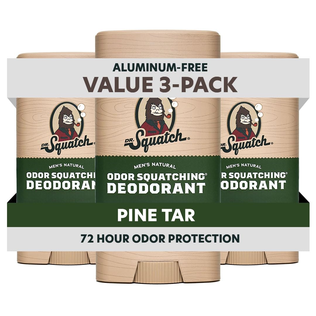 Dr. Squatch desodorante natural para hombre con pino tar, sensación fresca todo el día