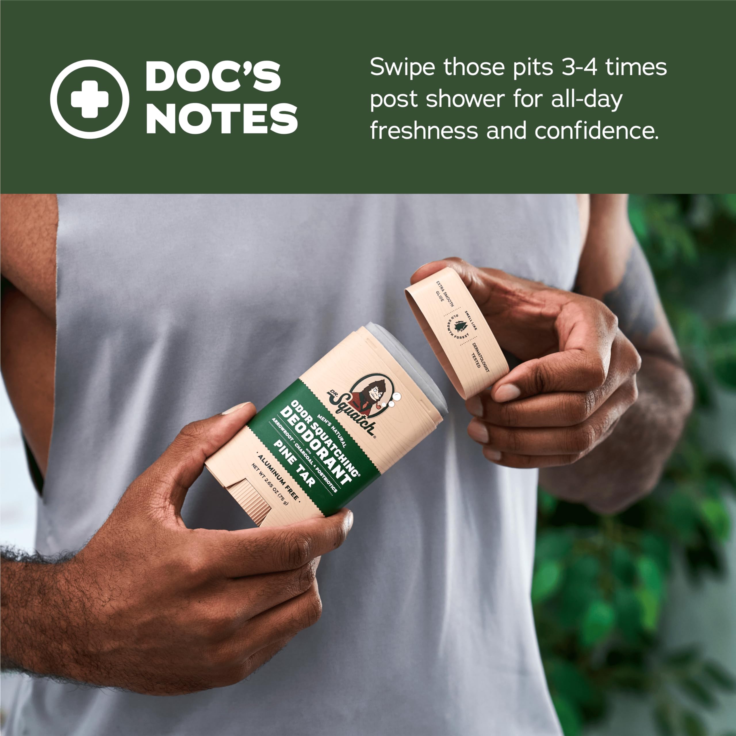 Dr. Squatch desodorante natural con postbiotics para la piel